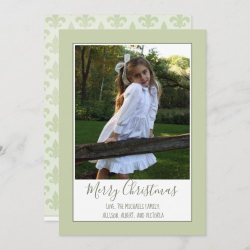Elegant Fleur De Lis Christmas Photo Cards