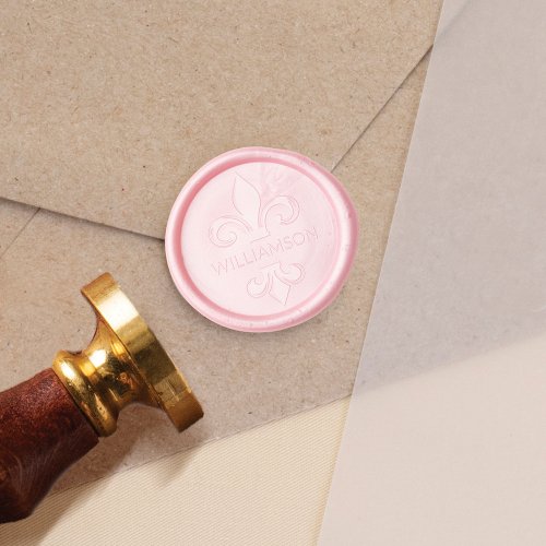 Elegant Fleur_de_lis Design Custom Name Wax Seal Stamp