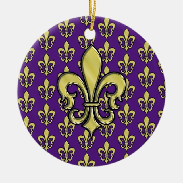 Elegant Fleur de Lis Design Ornament (Front)