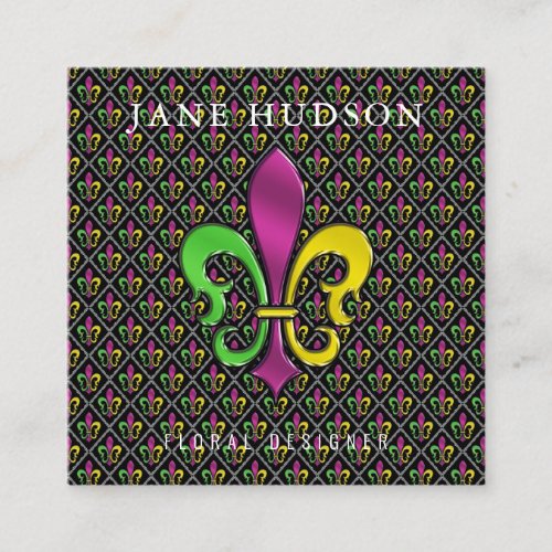 Elegant Fleur De Lis Design Square Business Card