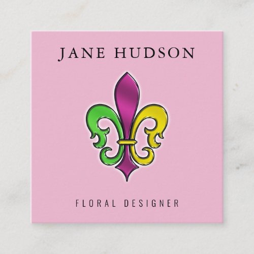 Elegant Fleur De Lis Design Square Business Card