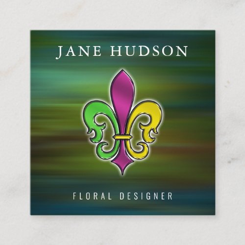 Elegant Fleur De Lis Design Square Business Card