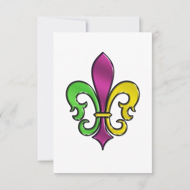 Elegant Fleur De Lis Design Thank You Card (Front)
