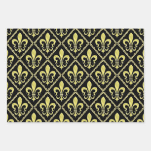 Elegant Fleur De Lis Design Wrapping Paper Sheets