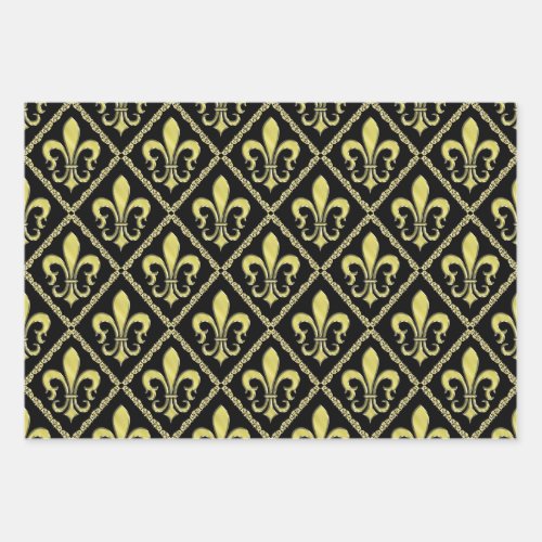 Elegant Fleur De Lis Design Wrapping Paper Sheets