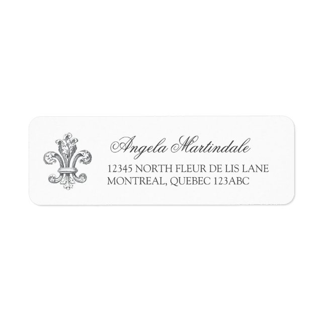 Elegant Fleur de Lis Label (Front)
