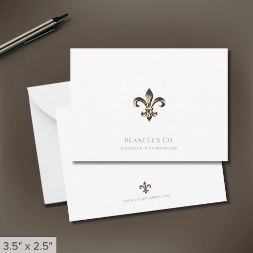 Elegant Fleur_de_lis Logo White Note Cards