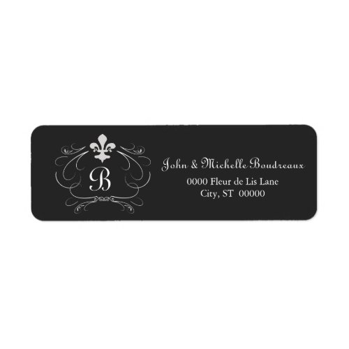 Elegant Fleur de Lis Monogram Label