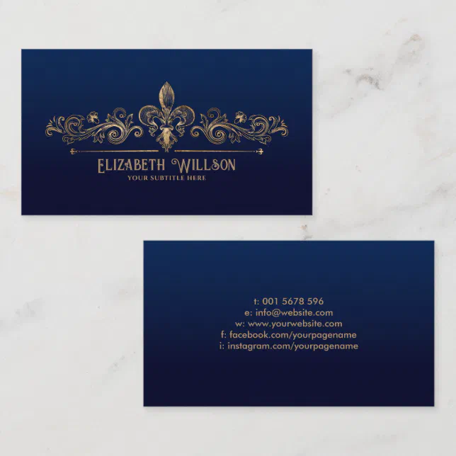 Elegant Fleurdelis Ornament Business Card Zazzle