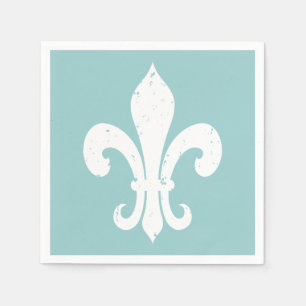 Elegant fleur de lis paper napkins for wedding
