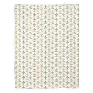 Elegant Fleur de Lis Pattern Duvet Cover