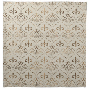 Elegant Fleur-de-lis pattern - pastel gold Cloth Napkin