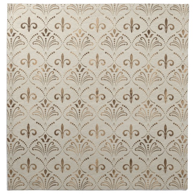 Elegant Fleur-de-lis pattern - pastel gold Cloth Napkin (Front)