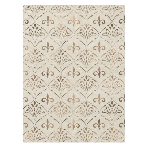 Elegant Fleur_de_lis pattern _ pastel gold Tablecloth