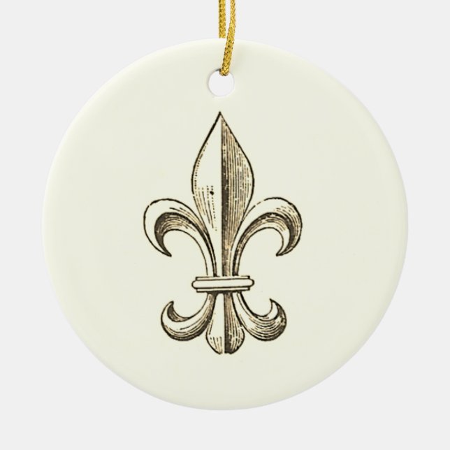 Elegant Fleur de Lis Plain Christmas Ornament (Front)