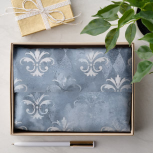 Elegant Fleur-de-Lis - Vintage Blue French Tissue Paper
