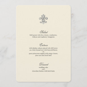 Elegant Fleur de Lis Wedding Menu