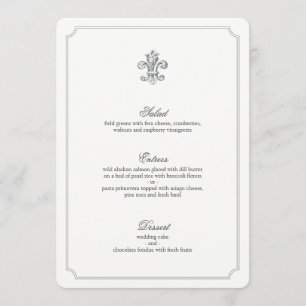 Elegant Fleur de Lis Wedding Menu 2