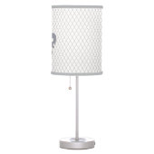 Elegant Fleur de Lys in Grey and White Table Lamp (Right)
