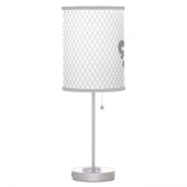 Elegant Fleur de Lys in Grey and White Table Lamp (Left)