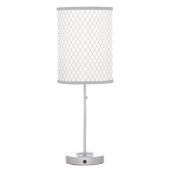 Elegant Fleur de Lys in Grey and White Table Lamp (Back)