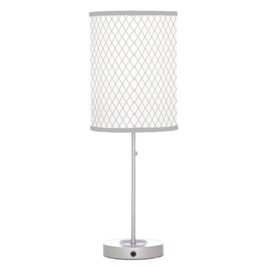 Elegant Fleur de Lys in Grey and White Table Lamp (Back)
