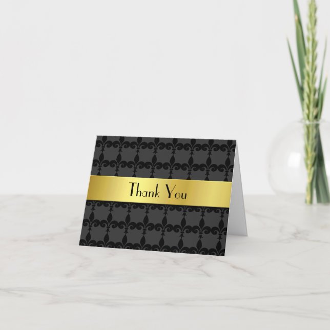 Elegant Fleur Di Lys Thank You Card (Front)