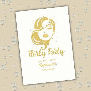 Elegant Flirty Forty Women's 40th Birthday Invitation
