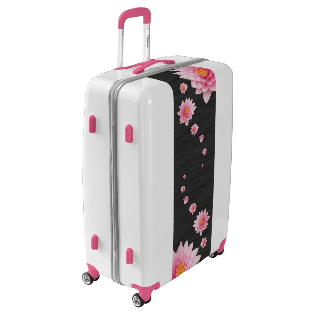 Elegant Floating Pink Lotus Flowers Luggage (Rotated Left)