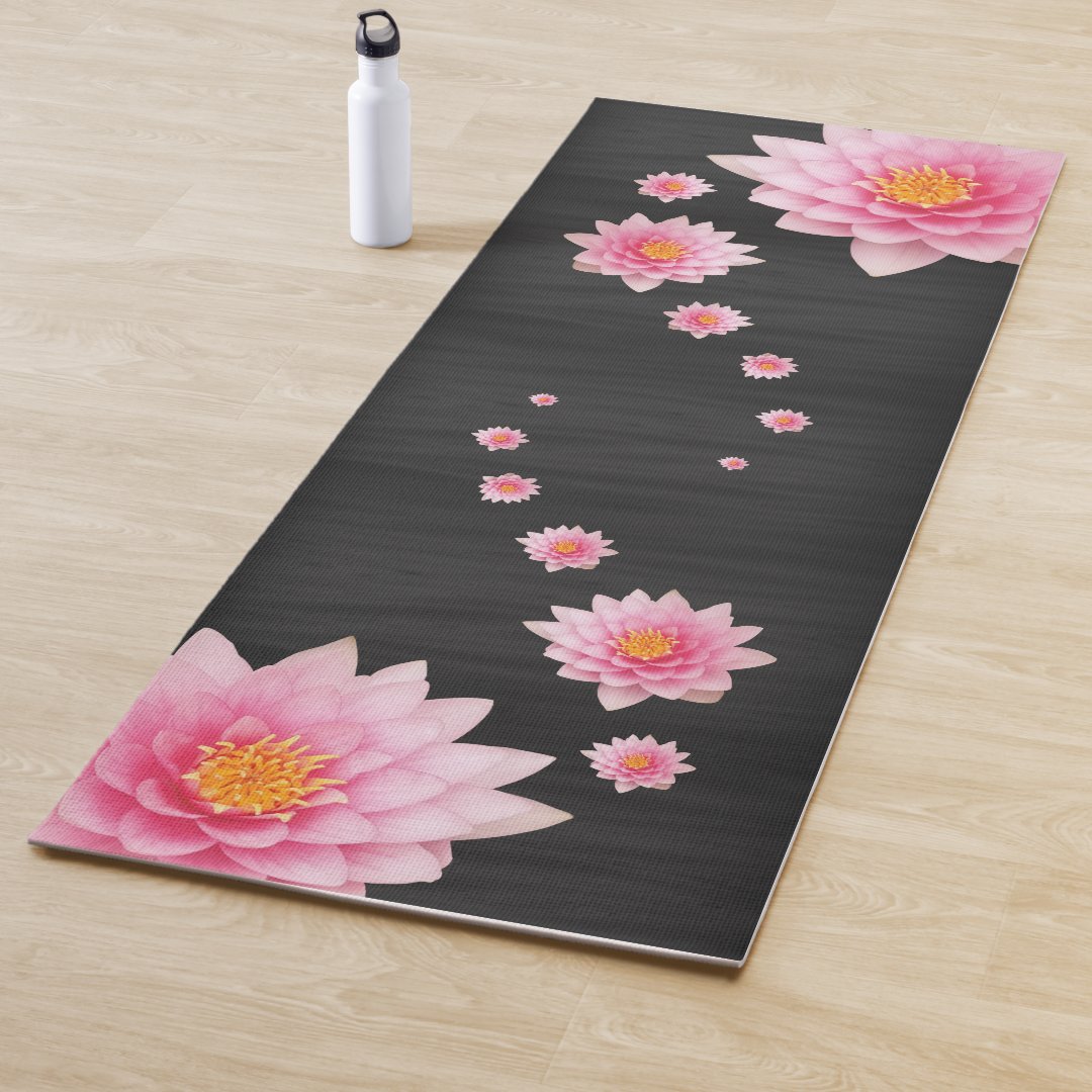 Elegant Floating Pink Lotus Flowers Yoga Mat Zazzle