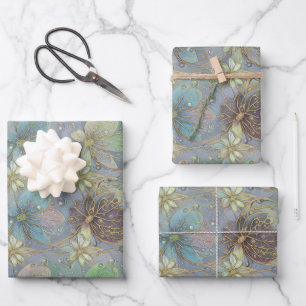 Elegant Flora Design Luxury Matte Gift  Wrapping Paper Sheets