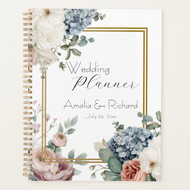 Elegant Flora Personalized Wedding Planner (Front)