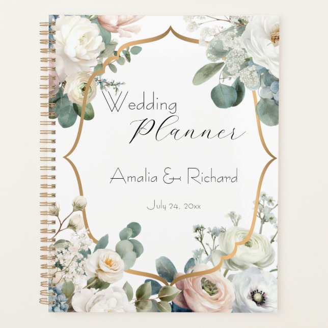 Elegant Flora Personalized Wedding Planner (Front)