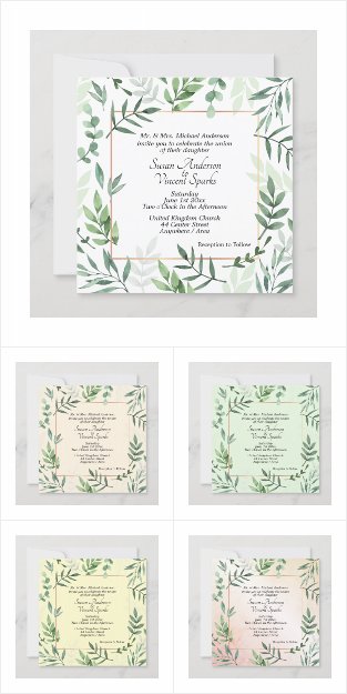 Elegant Flora Wedding Invitations