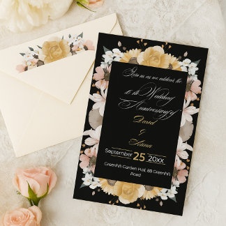 Elegant floral10th Wedding Anniversary Invitation 