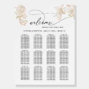 Elegant Floral 12 Table Wedding Seating Chart F Foam Board