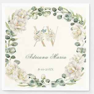 Elegant Floral 15th Birthday Quinceanera Napkins