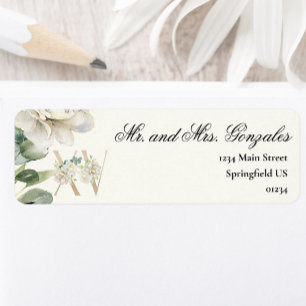 Elegant Floral 15th Quinceanera Return Address Label