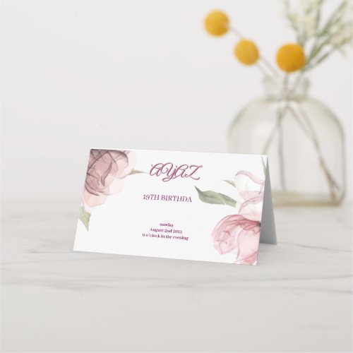 Elegant Floral 18th Birthday Invitation Card