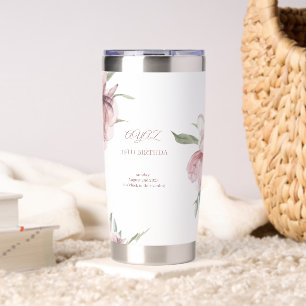 Elegant Floral 18th Birthday Invitation Card Insulated Tumbler
