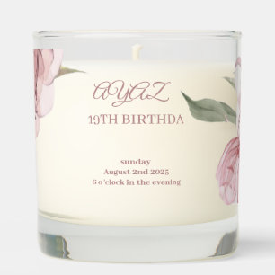 Elegant Floral 18th Birthday Invitation Card Scented Candle
