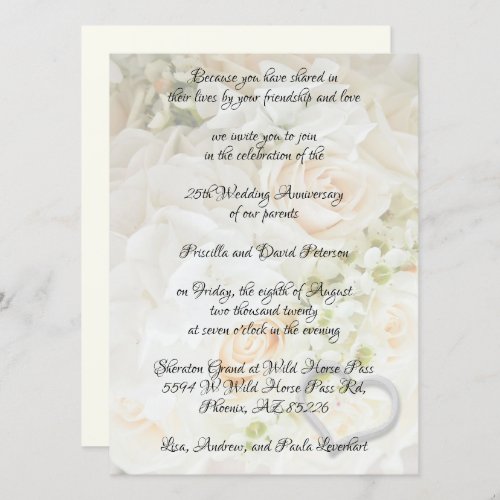 Elegant Floral 25th Anniversary Celebration Invitation