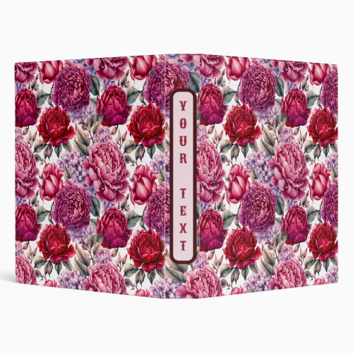 Elegant Floral 3 Ring Binder