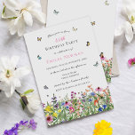 Elegant Floral 40th Birthday Party Invitation<br><div class="desc">This summery yet elegant floral 40th birthday invitation features a modern and bright botanical design of colorful watercolor wildflowers with butterflies, bumble bees and ladybugs. You can customize all of the text and graphic placement details to your specific needs. Use this 40th birthday party invitation for your birthday celebration anytime...</div>