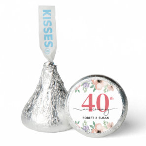 Elegant Floral 40th Wedding Anniversary Hershey®'s Kisses®