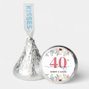 Elegant Floral 40th Wedding Anniversary Hershey®'s Kisses®