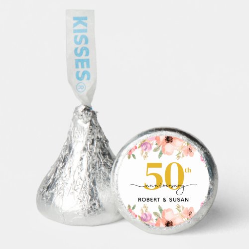 Elegant Floral 50th Wedding Anniversary Hershey®'s Kisses®