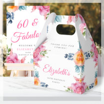 Elegant Floral 60th Birthday Favor Box