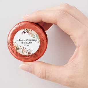 Elegant Floral 60th Birthday Party Treats Dipped Oreo Cookie Favors
