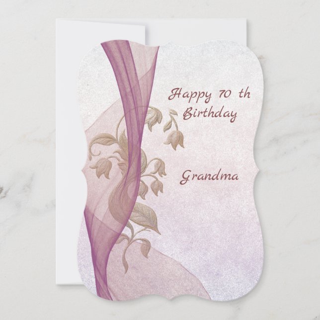 Elegant floral 70 th Birthday card  (Front)